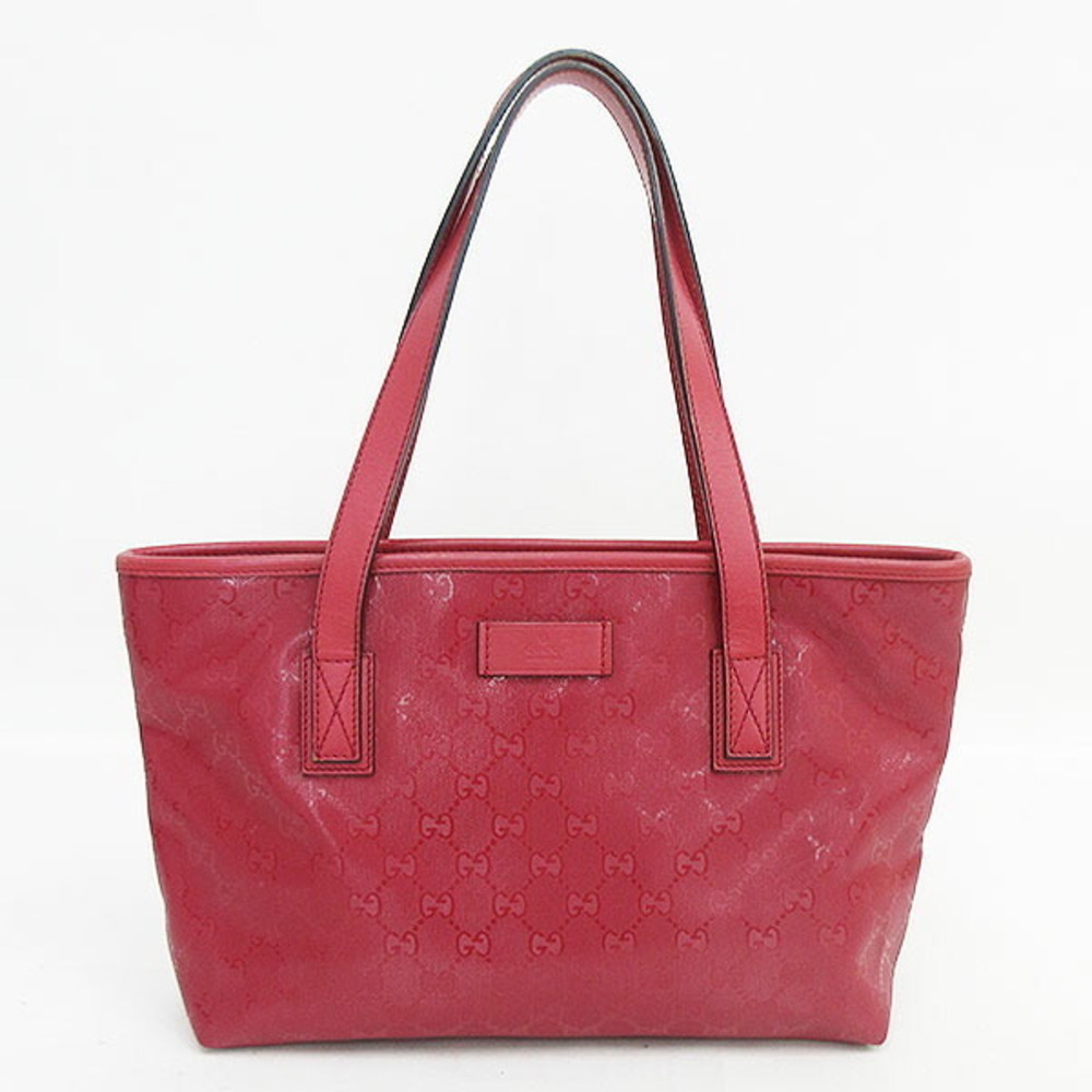 Gucci Imprime Bag Red Leather GG Tote - Picture 2 of 9